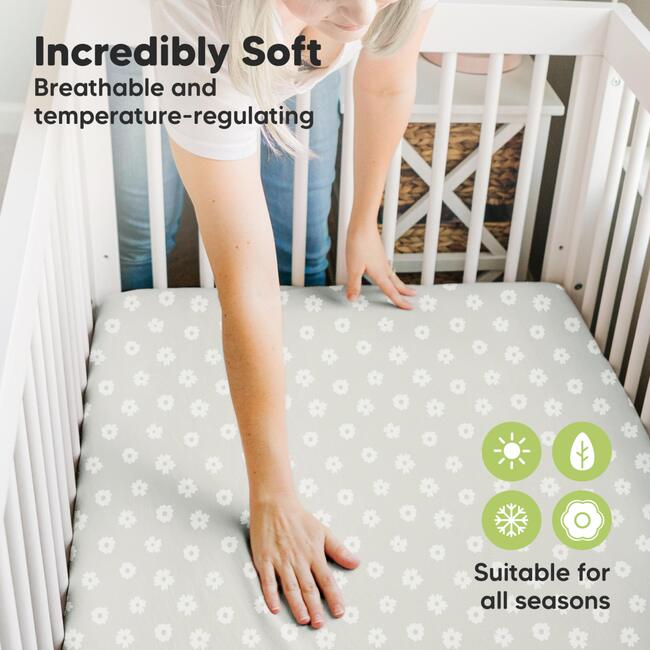 Isla Fitted Mini Crib Sheets, Meadow - Crib Sheets - 4