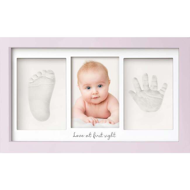 Duo Baby Handprint & Footprint Keepsake Frame, Soft Lilac