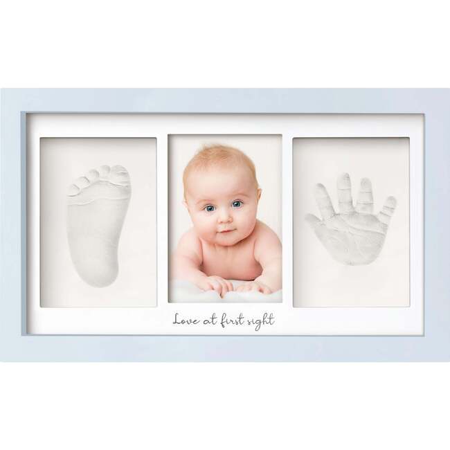 Duo Baby Handprint & Footprint Keepsake Frame, Mist Blue