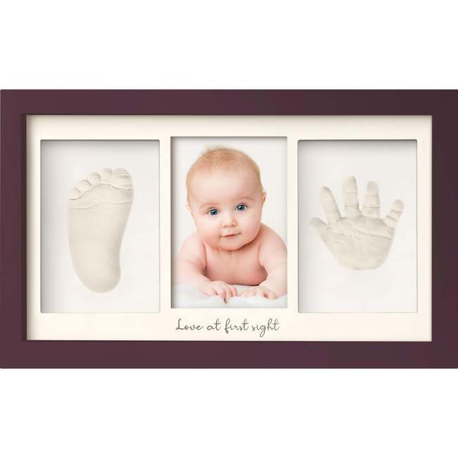 Duo Baby Handprint & Footprint Keepsake Frame, Auburn