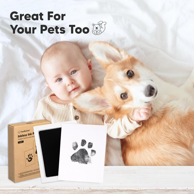 Inkless Ink Pads For Baby Footprint & Paw Print Large Kit, Jet Black (Pack Of 2) - Keepsakes & Mementos - 5