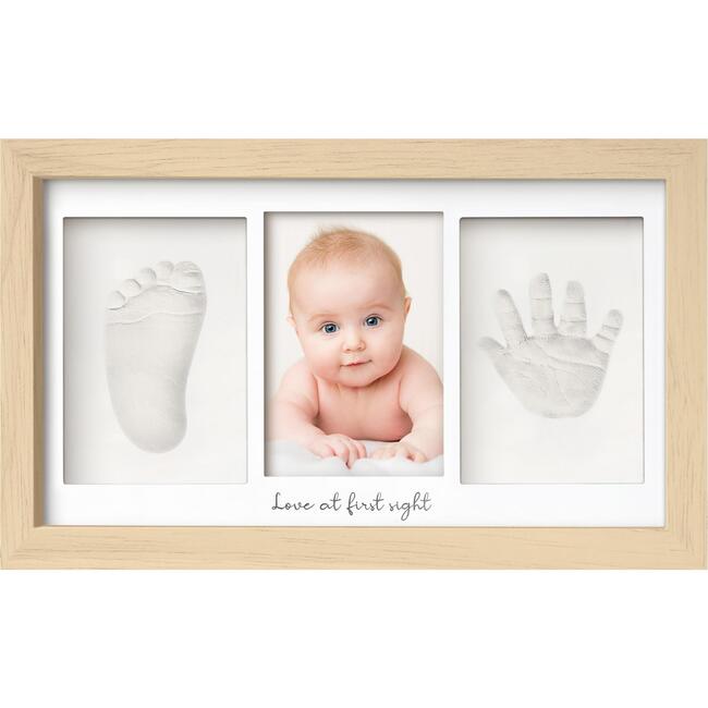 Duo Baby Handprint & Footprint Keepsake Frame, Ash Wood