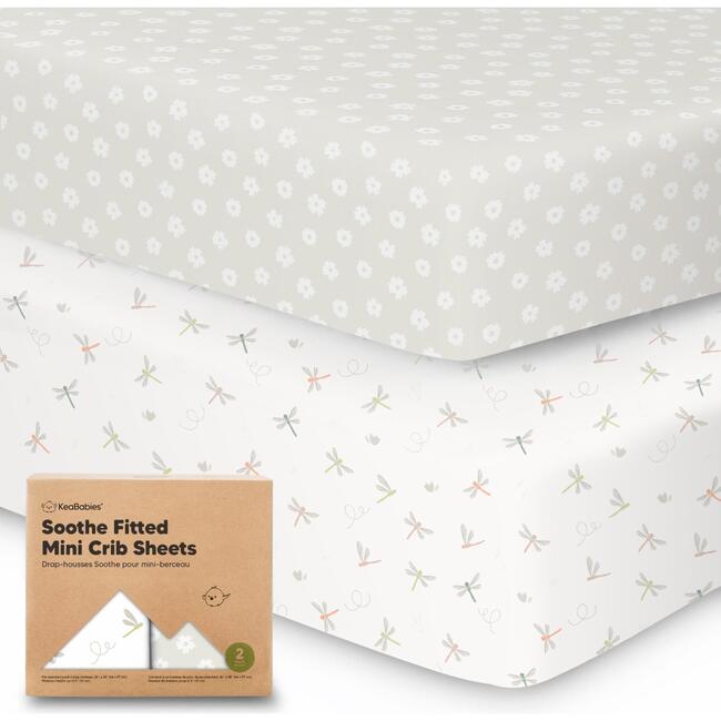 Baby Soothe Fitted Mini Crib Sheets, Meadow