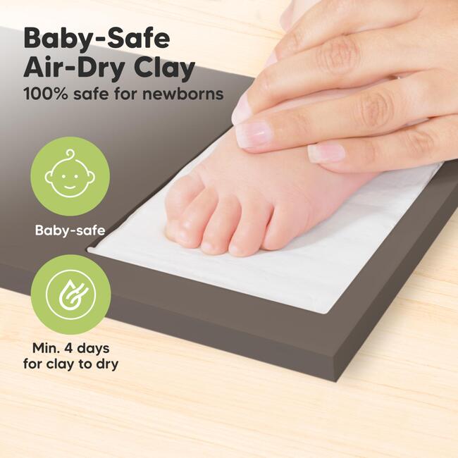 Duo Baby Handprint & Footprint Keepsake Frame, Taupe - Keepsakes & Mementos - 6