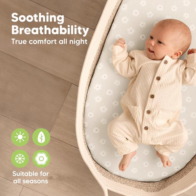 Baby Soothe Fitted Bassinet Sheets, Meadow - Crib Sheets - 4