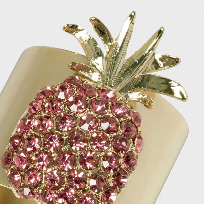 Pink Pineapple Napkin Rings, Set of Two - Tabletop - 3