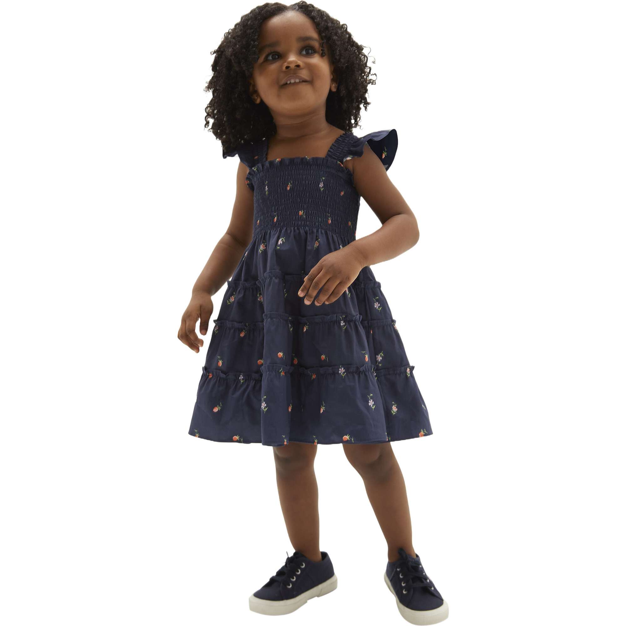 The Tiny Ellie Nap Dress, Petite Fleur in Navy - Hill House