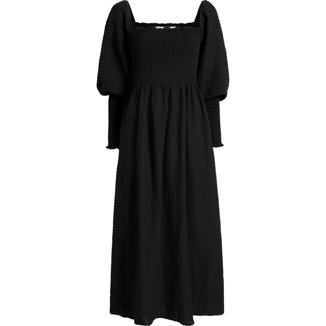 Women's Grace Maxi Nap Dress, Black Textured Check