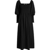 Women's Grace Maxi Nap Dress, Black Textured Check - Dresses - 1 - thumbnail