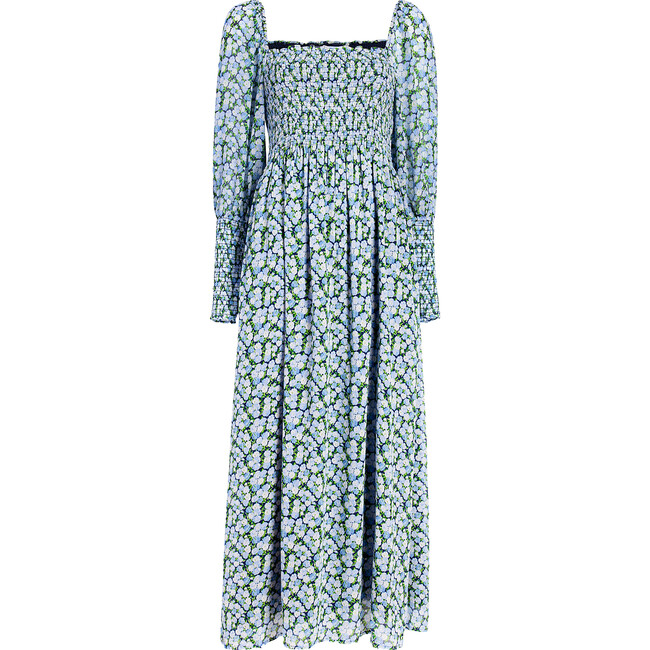 Women's Grace Maxi Nap Dress, Pansy in Blue Multi