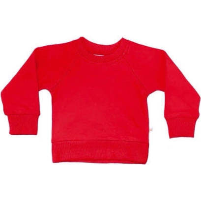 Crewneck Terry Sweatshirt, Cherry Red