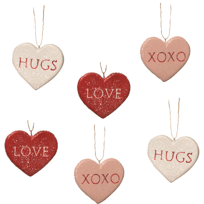 Candy Heart Ornament, Set of 6