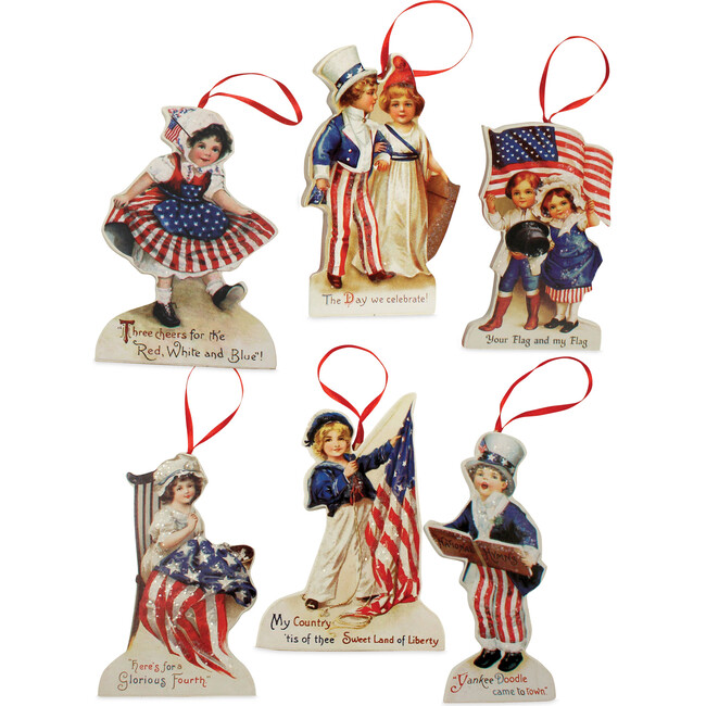 Americana Die Cut Ornaments, Set of 6