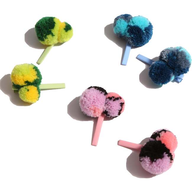 Pom Pom Bobbi Pins (Set of 6), Rainbow - Hair Accessories - 2