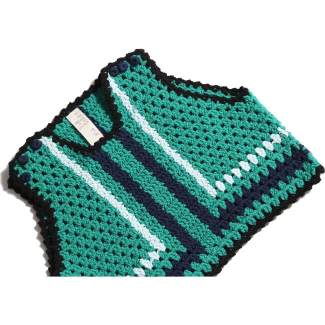 Piper Colorblock Crochet Vest, Kelp Mix - Vests - 3