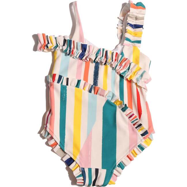 Misty Ruffled One Piece, Rainbow - One Pieces - 2