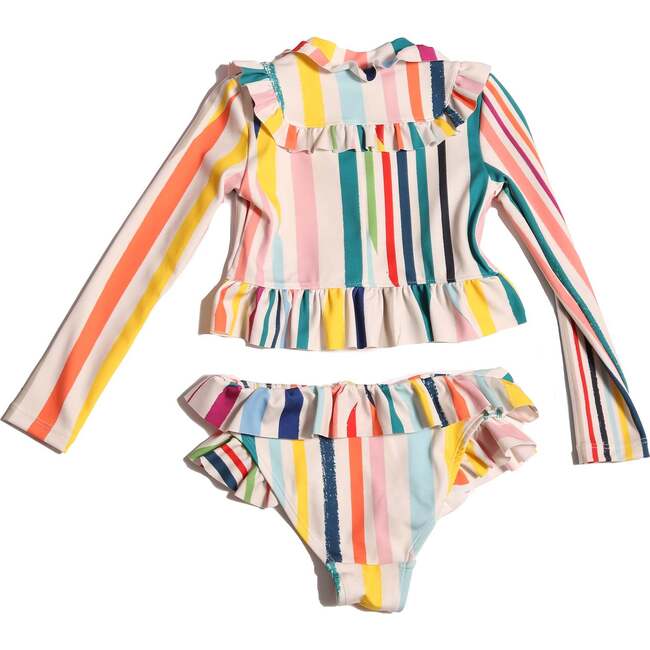 Marina Ruffle Rash Guard Set, Rainbow - Two Pieces - 2