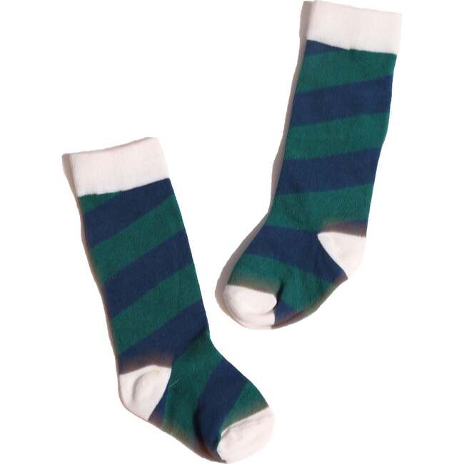 Diagonal Color Block Socks, Kelp Mix