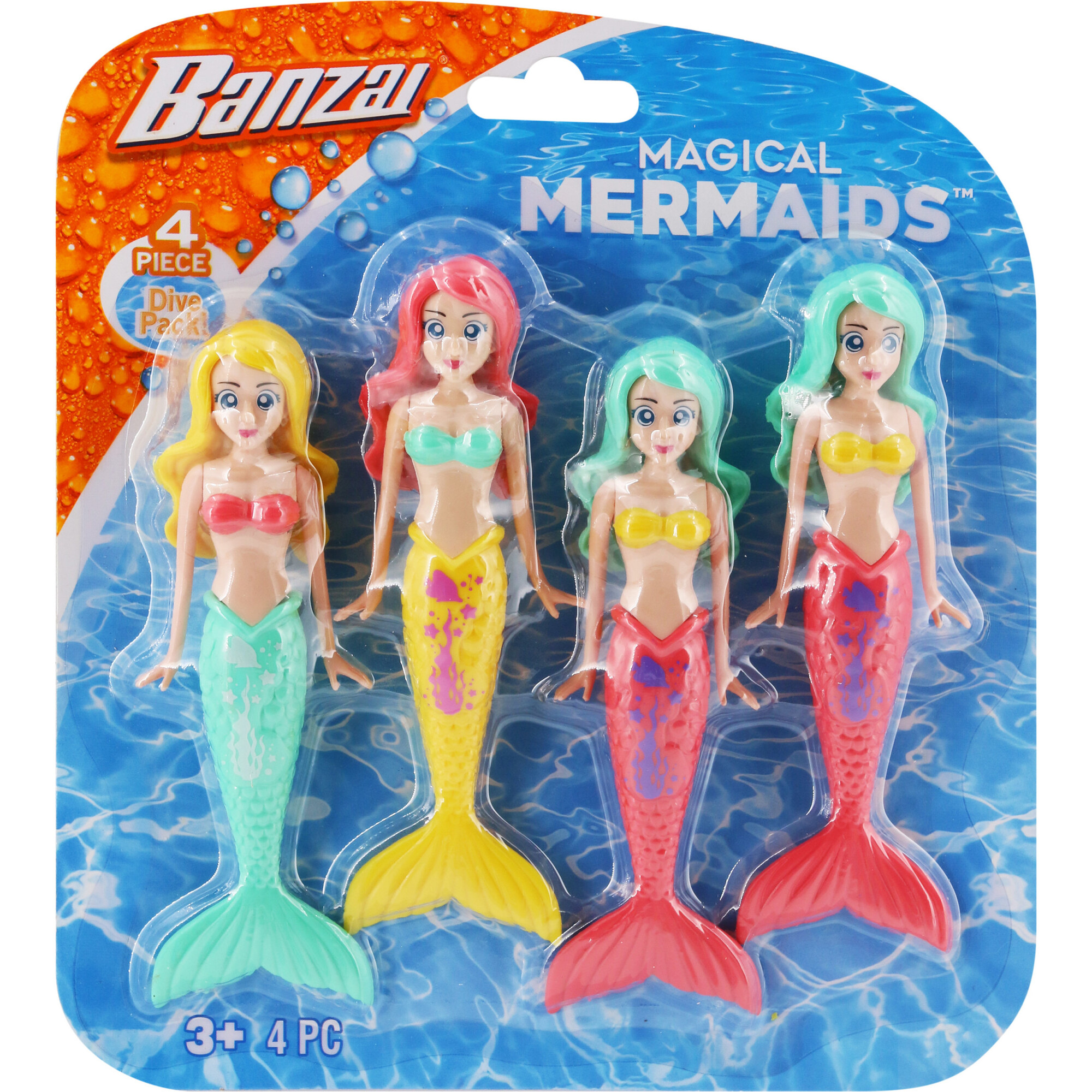 Water Pool Toy Dive Set Mermaids Dolls 4 Pack Banzai International Water Play Maisonette