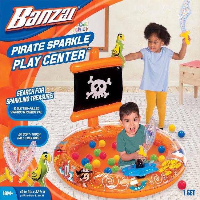 Pirate Sparkle Play Center Inflatable Ball Pit -Includes 20 Balls - Pool Toys - 3