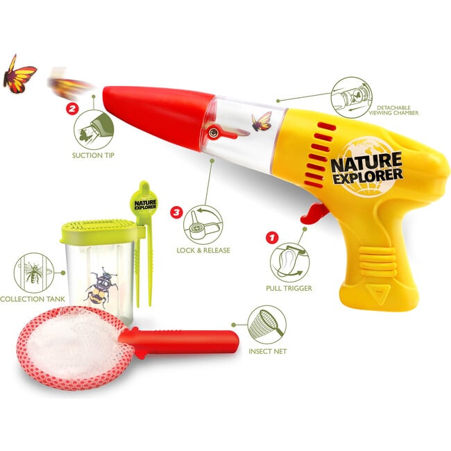 Insect Vacuum Deluxe Collector Set - Bug Out Critter Capture Set, Toy Outdoor Observation & Explorer Tools - Outdoor Games - 6