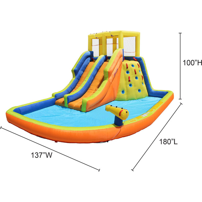 Double Drench Inflatable Water Park, Outdoor Splash Toy - Lawn Water Slides - 9
