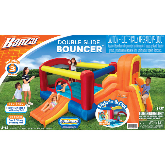 Double Slide Vinyl Backyard Bouncer Inflatable Slide & Bounce House - Pool Toys - 11