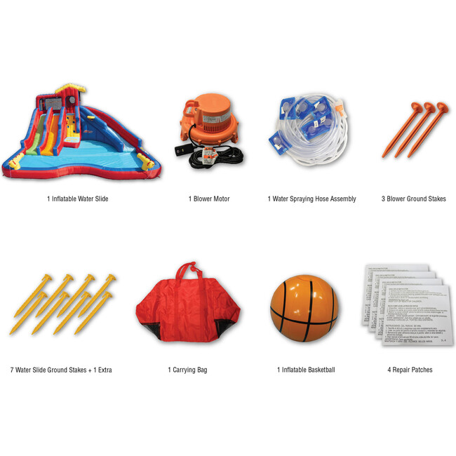 Hydro Blast Kids Inflatable Backyard Waterpark Pool Play Center - Lawn Water Slides - 10
