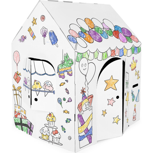 32" x 26.5" x 40.5 Decorate & Personalize Cardboard Playhouse Birthday Edition - Playhouses - 2