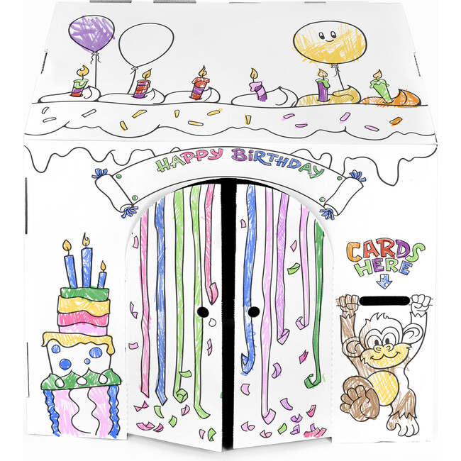 32" x 26.5" x 40.5 Decorate & Personalize Cardboard Playhouse Birthday Edition - Playhouses - 4