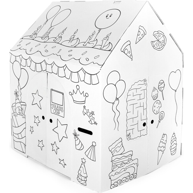32" x 26.5" x 40.5 Decorate & Personalize Cardboard Playhouse Birthday Edition - Playhouses - 6