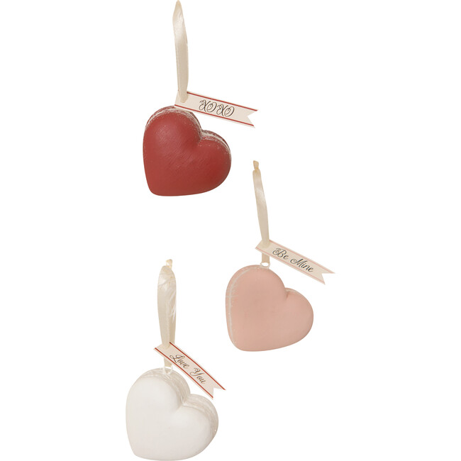 Heart Macaron Ornaments, Set of 3