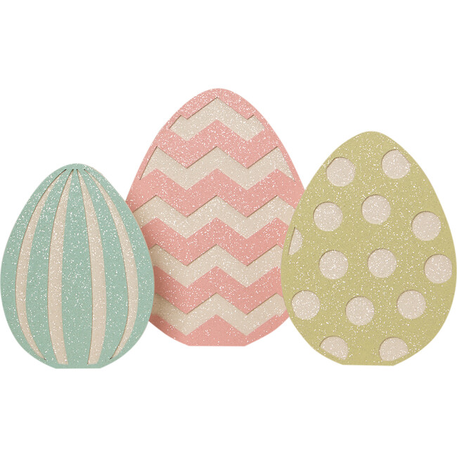 Glittered Egg Accents, Set of 3