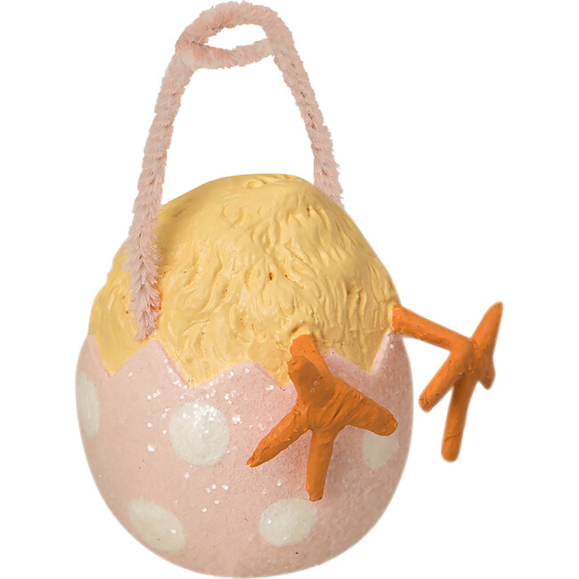 Chickie Tail Egg Ornament, Pink