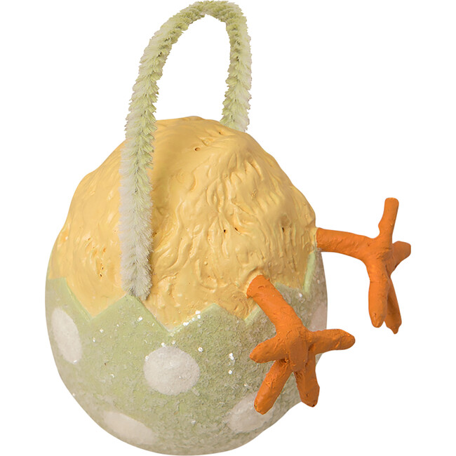 Chickie Tail Egg Ornament, Green