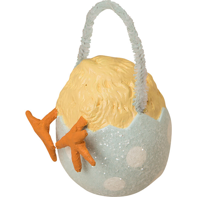 Chickie Tail Egg Ornament, Blue