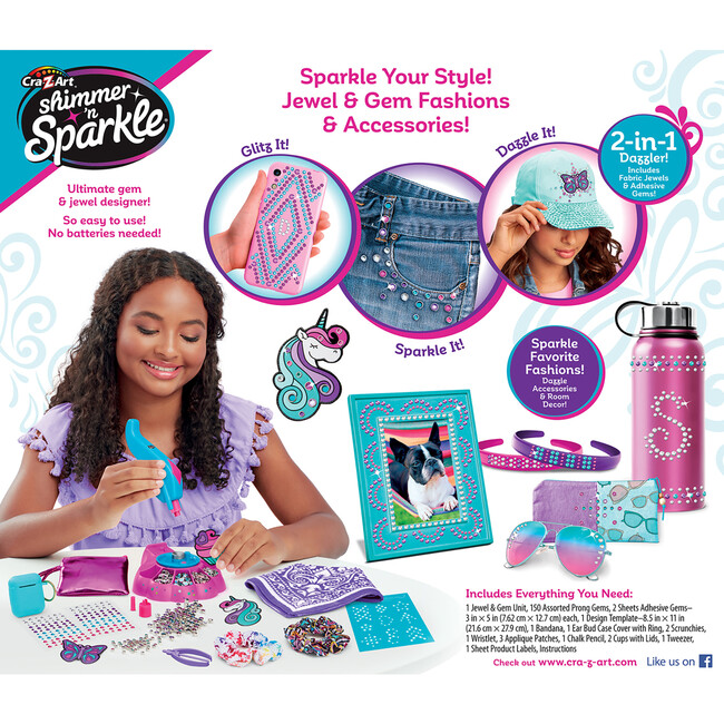 Shimmer 'N Sparkle: 2-In-1 Jewel & Gem Dazzling Designer W/ 8 Accessories - Arts & Crafts - 9