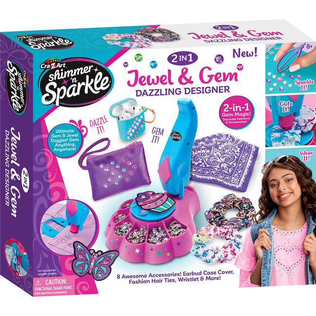 Shimmer 'N Sparkle: 2-In-1 Jewel & Gem Dazzling Designer W/ 8 Accessories - Arts & Crafts - 10