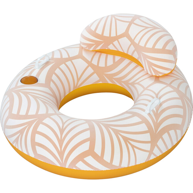 46.5" x 46" Inflatable Comfort Plush Deluxe Swim Tube - Yellow & White