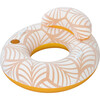 46.5" x 46" Inflatable Comfort Plush Deluxe Swim Tube - Yellow & White - Pool Floats - 1 - thumbnail