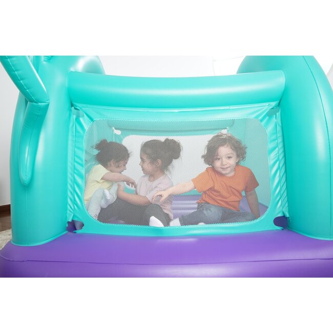 Up In & Over Energetic Elephant Bouncer with Built-in Pump - Ball Pits - 3