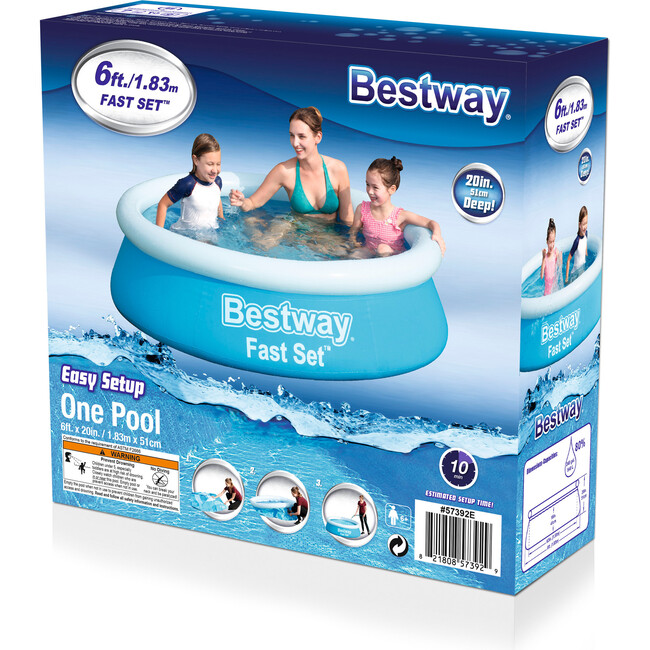 6' x 20" Fast Set Round Inflatable Pool - Pool - 3