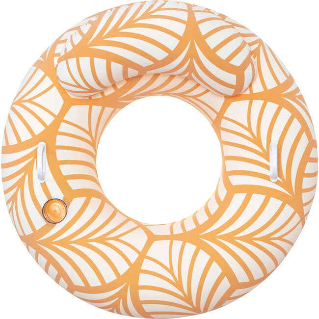 46.5" x 46" Inflatable Comfort Plush Deluxe Swim Tube - Yellow & White - Pool Floats - 3