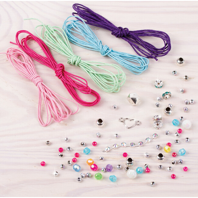 Rainbow DIY Bling Bracelets Kit - Create 5 Unique Cord Charm Bracelets - Arts & Crafts - 2