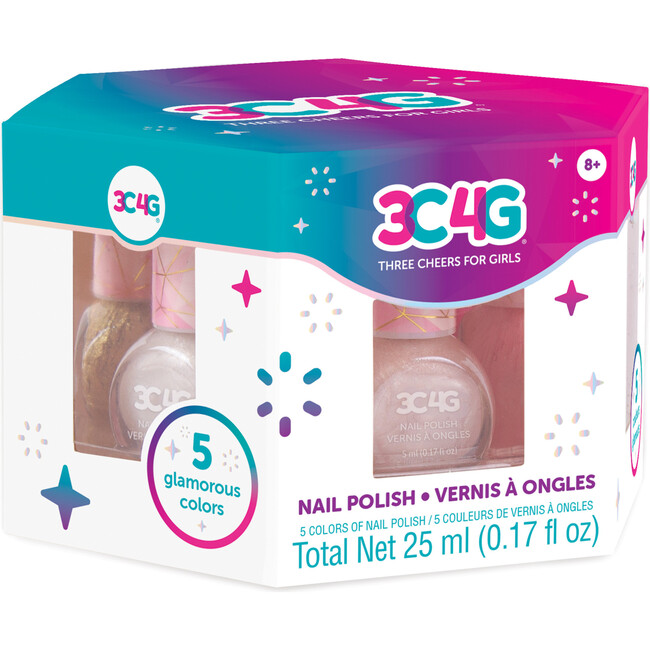 3C4G: Pink & Gold: Glamorous Nail Polish Hexagon - Arts & Crafts - 4