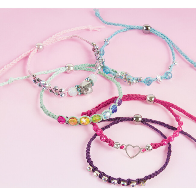 Rainbow DIY Bling Bracelets Kit - Create 5 Unique Cord Charm Bracelets - Arts & Crafts - 3