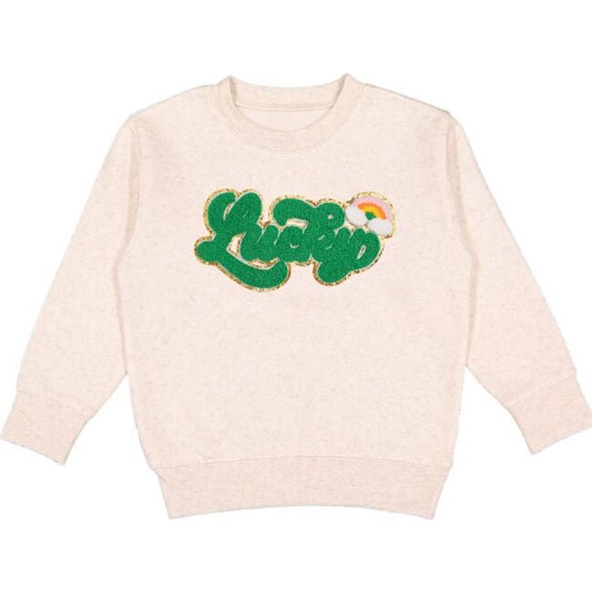 Lucky Script Patch St. Patrick's Day Sweatshirt, Natural