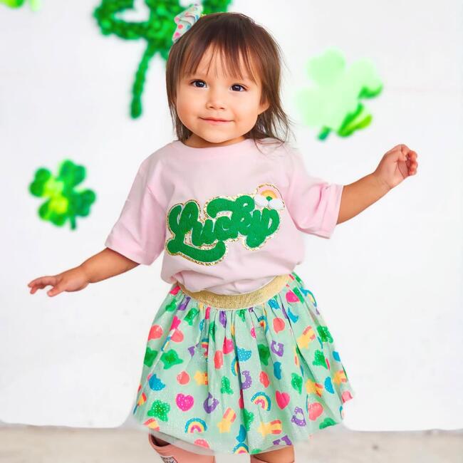 Lucky Rainbow Patch St. Patrick's Day Short Sleeve T-Shirt, Ballet - T-Shirts - 2