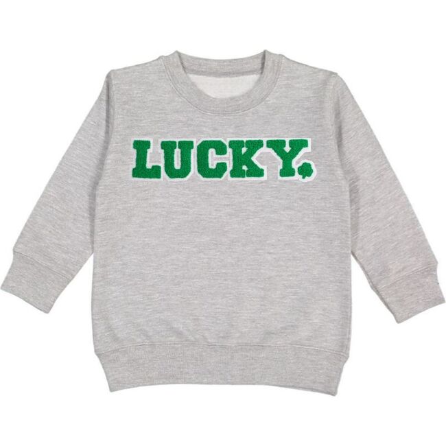 Lucky Boy Patch St. Patrick's Day Sweatshirt, Grey