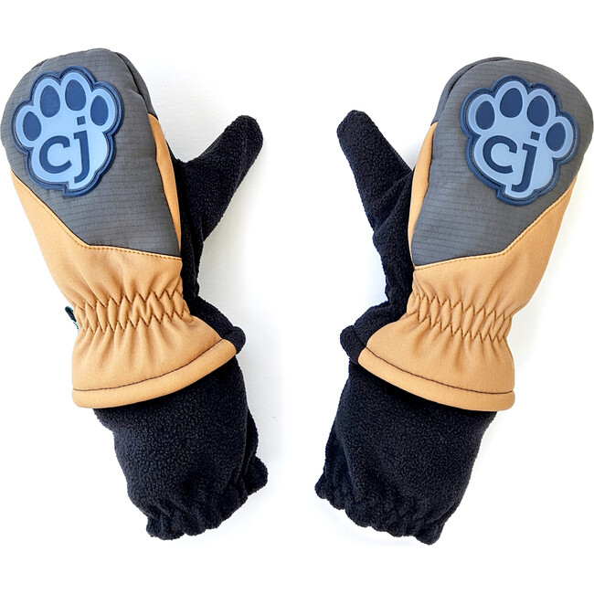 Magic Mittens: Waterproof Toddler Winter Mittens w/ Color Change Patch- Brown & Blue